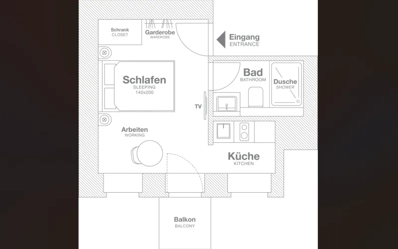 Apartment Berlin Mitte B1016 Berlin Mitte Wedding 22qm XS+Balkon img7 Apartment Berlin Mitte B1016 Berlin Mitte Wedding 22qm XS+Balkon img7
