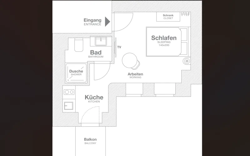 Apartment Berlin Mitte B1016 Berlin Mitte Wedding 22qm XS+Balkon img6 Apartment Berlin Mitte B1016 Berlin Mitte Wedding 22qm XS+Balkon img6