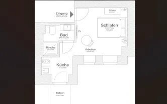 Apartment Berlin Mitte B1016 Berlin Mitte Wedding 22qm XS+Balkon img6
