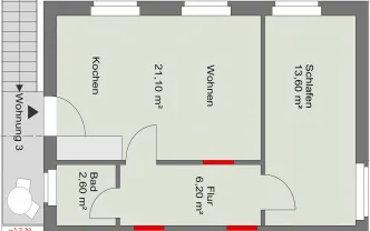 Apartment Bielefeld BI858 Bielefeld-Brackwede 1 Schlafzimmer Balkon  img12