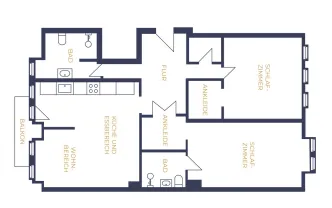 Wohnung mieten L1021 Leipzig 115qm Cora Apartment H 4.OG Balkon